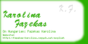 karolina fazekas business card